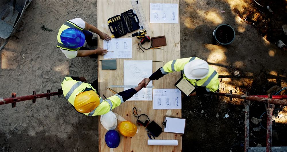 Highway workers on site
